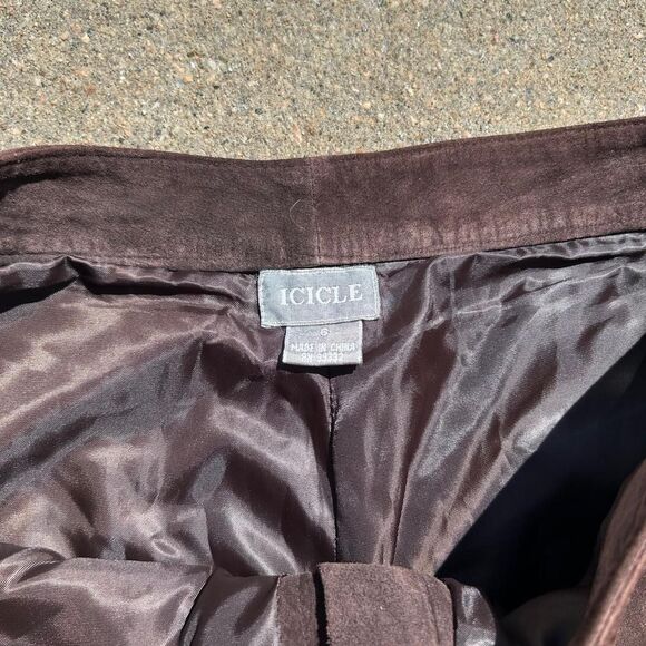 Y2K Brown Genuine Suede Pants - Picture 3 of 4